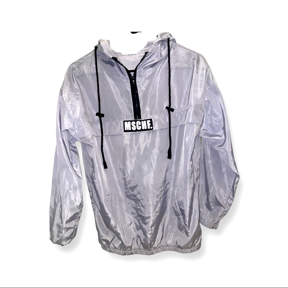 Grey Metallic Reflective windbreaker jacket